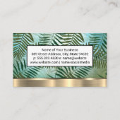 Palmbladeren | Goudmetaalstrim Visitekaartje (Achterkant)