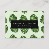 Palmbladeren, groene bladeren, bloemenborst, bloem visitekaartje (Voorkant)