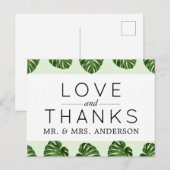 Palmbladeren, groene bladeren, tropisch, bruiloft briefkaart (Voorkant / Achterkant)