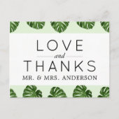 Palmbladeren, groene bladeren, tropisch, bruiloft briefkaart (Voorkant)