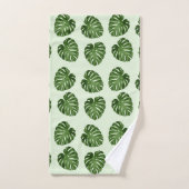 Palmbladeren, groene bladeren, tropisch patroon bad handdoek (Handdoek)