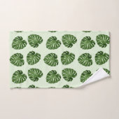 Palmbladeren, groene bladeren, tropisch patroon bad handdoek (Handdoek)
