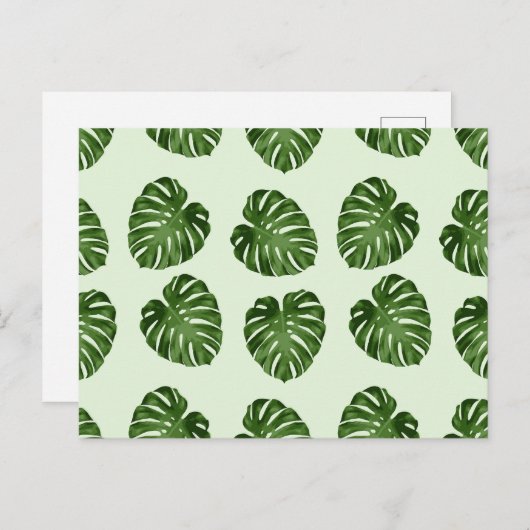 Palmbladeren, groene bladeren, tropisch patroon briefkaart (Voorkant / Achterkant)