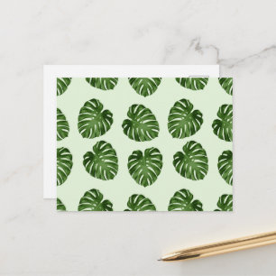 Palmbladeren, groene bladeren, tropisch patroon briefkaart