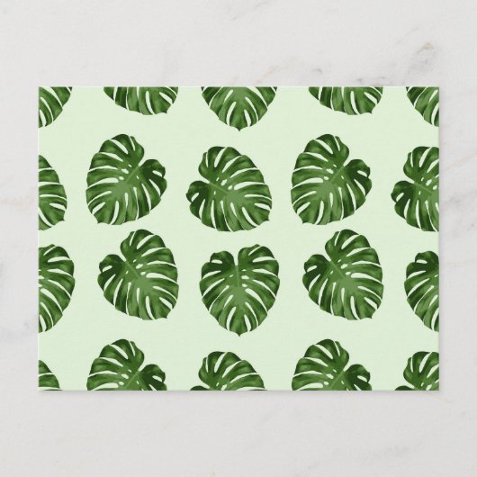 Palmbladeren, groene bladeren, tropisch patroon briefkaart (Voorkant)