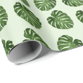 Palmbladeren, groene bladeren, tropisch patroon cadeaupapier (Rol Hoek)