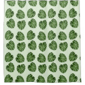 Palmbladeren, groene bladeren, tropisch patroon douchegordijn (Voorkant)