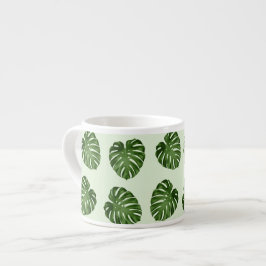 Palmbladeren, groene bladeren, tropisch patroon espresso kop