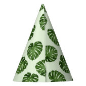 Palmbladeren, groene bladeren, tropisch patroon feesthoedjes (Achterkant)