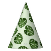 Palmbladeren, groene bladeren, tropisch patroon feesthoedjes (Links)