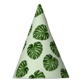 Palmbladeren, groene bladeren, tropisch patroon feesthoedjes (Rechts)