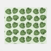 Palmbladeren, groene bladeren, tropisch patroon fleece deken (Voorkant (Horizontaal))