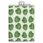 Palmbladeren, groene bladeren, tropisch patroon heupfles (Achterkant)