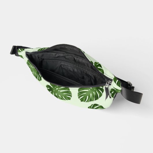 Palmbladeren, groene bladeren, tropisch patroon heuptasje (Open)