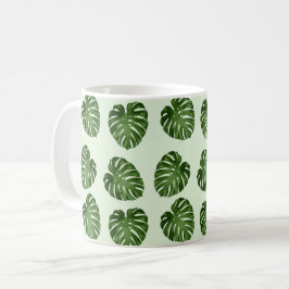 Palmbladeren, groene bladeren, tropisch patroon koffiemok