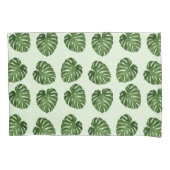 Palmbladeren, groene bladeren, tropisch patroon kussensloop (Voorkant)