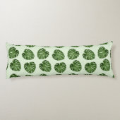 Palmbladeren, groene bladeren, tropisch patroon lichaamskussen (Achterkant)