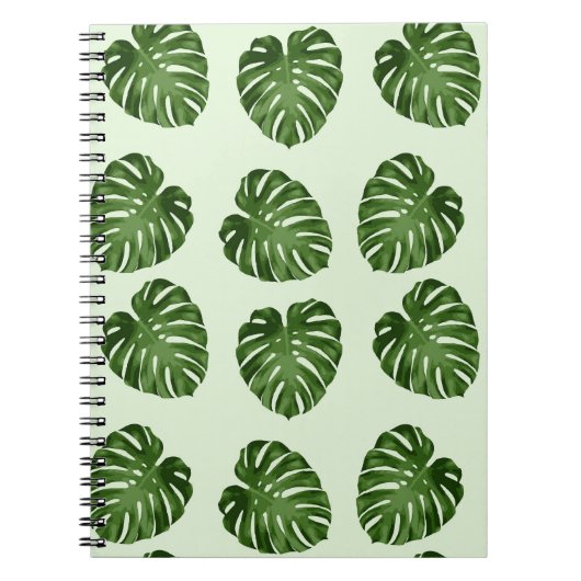 Palmbladeren, groene bladeren, tropisch patroon notitieboek (Voorkant)