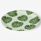 Palmbladeren, groene bladeren, tropisch patroon papieren bordje (Gekanteld)