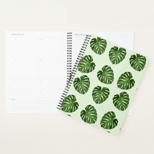 Palmbladeren, groene bladeren, tropisch patroon planner (Display)