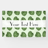 Palmbladeren, groene bladeren, tropisch patroon spandoek (Horizontaal)