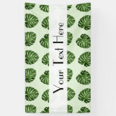 Palmbladeren, groene bladeren, tropisch patroon spandoek (Verticaal)