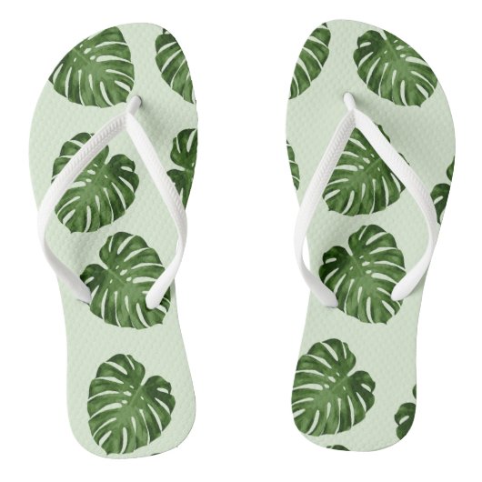 Palmbladeren, groene bladeren, tropisch patroon teenslippers (Voetbed)