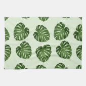 Palmbladeren, groene bladeren, tropisch patroon theedoek (Horizontaal)