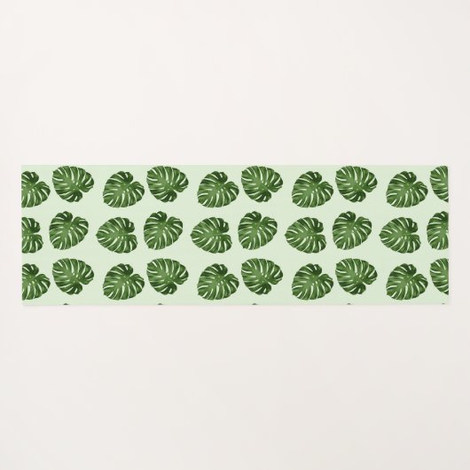 Palmbladeren, groene bladeren, tropisch patroon yogamat (Achterkant (horizontaal))