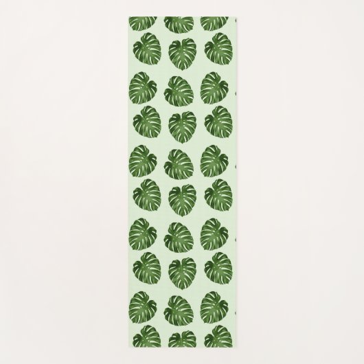 Palmbladeren, groene bladeren, tropisch patroon yogamat (Voorkant)