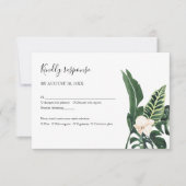 Palmbladeren Hibiscus Tropisch Elegant Trouw RSVP (Voorkant)