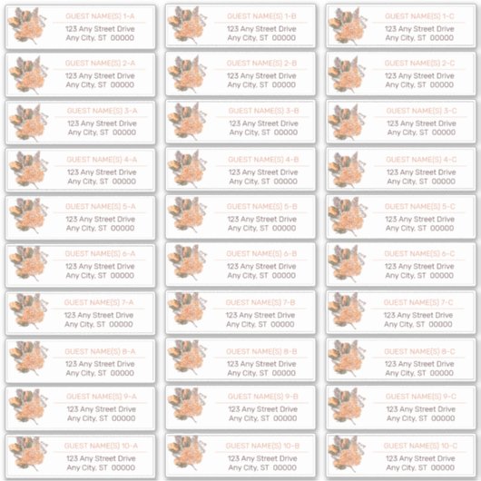 Palmbladeren | Hydrangea Blooms Gastenadreslijst Sticker (Voorkant)