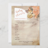 Palmbladeren | Hydrangeas Baby shower Word Scrambl Kaart (Voorkant)