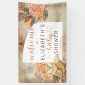 Palmbladeren | Hydrangeas Girl Baby shower Welcome Spandoek (Verticaal)