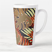 Palmbladeren in bruine, zwarte oranje latte Mok (Rechts)