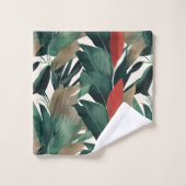 Palmbladeren in gedempte tonen bad handdoek (Wasdoekje)