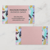 Palmbladeren | Kleurenmengsel | Roze textuur Visitekaartje (Voorkant / Achterkant)