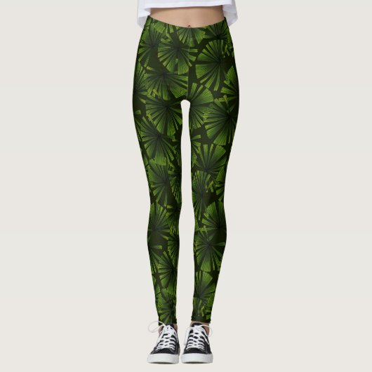 Palmbladeren Leggings (Voorkant)