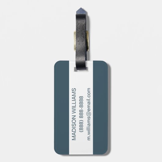 Palmbladeren met blauwe vogel bagagelabel (Achterkant verticaal)