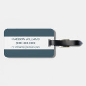 Palmbladeren met blauwe vogel bagagelabel (Achterkant horizontaal)