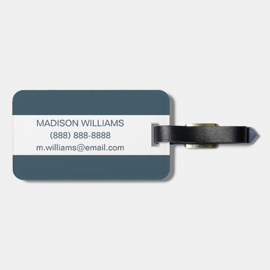 Palmbladeren met blauwe vogel bagagelabel (Achterkant horizontaal)