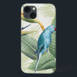 Palmbladeren met blauwe vogel iPhone 13 hoesje<br><div class="desc">Palmbladeren met blauw vogelartist: Grace Popp</div>