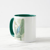 Palmbladeren met blauwe vogel mok (Voorkant links)