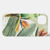 Palmbladeren met groene vogel Case-Mate iPhone case (Achterkant (horizontaal))