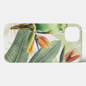 Palmbladeren met groene vogel Case-Mate iPhone case (Achterkant (horizontaal))