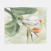 Palmbladeren met witte vogel fleece deken (Voorkant (Horizontaal))