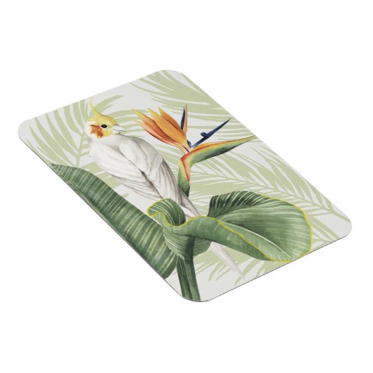 Palmbladeren met witte vogel magneet (Rechterzijde)