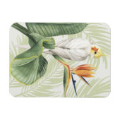 Palmbladeren met witte vogel magneet (Horizontaal)
