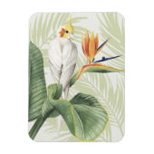 Palmbladeren met witte vogel magneet (Verticaal)