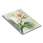Palmbladeren met witte vogel notitieboek (Rechterzijde)